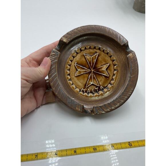 Vintage 1970s Catchall Bowl Ashtray Bristow Potteries Studio Pottery Malta‎ - Picture 11 of 12